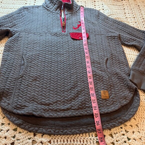 Ladies Pressbox Alabama Quilted Weave Texture Quarter Zip Sweatshirt Size Medium - Picture 7 of 7